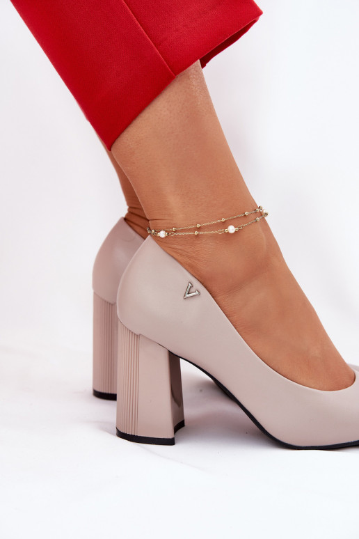 Elegantsed Kingad kõrge jämeda kontsaga Vinceza 62220 Halli värvi