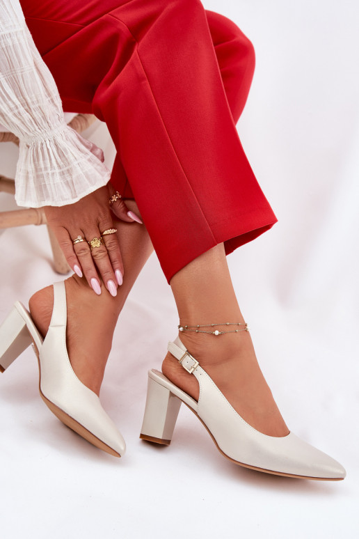  Kingad kõrge jämeda kontsaga Sergio Leone SK162 pärlmutri värvi