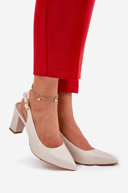  Kingad kõrge jämeda kontsaga Sergio Leone SK162 pärlmutri värvi