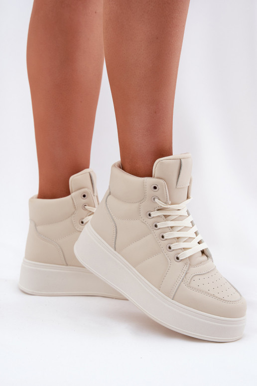 Kõrged sneakers mudeli kingad naistele platvormiga liivakarva Tillive