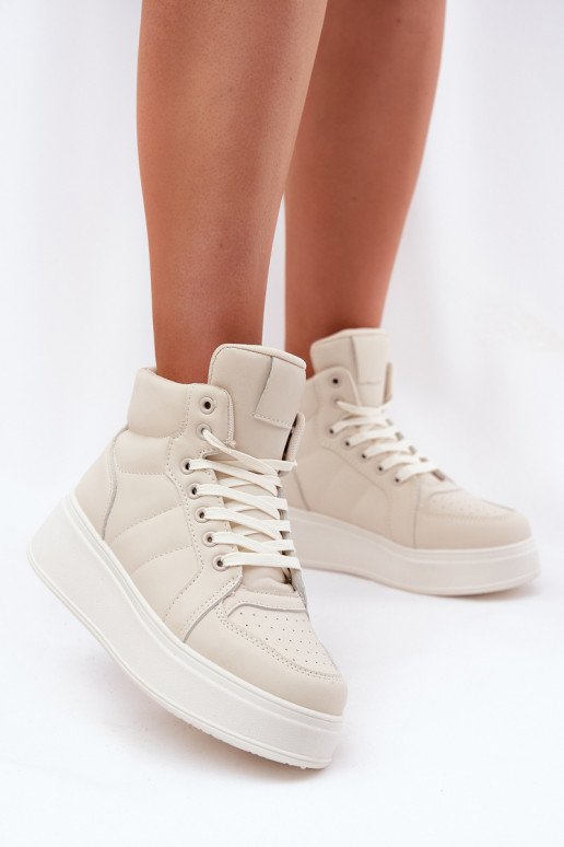 Kõrged sneakers mudeli kingad naistele platvormiga liivakarva Tillive