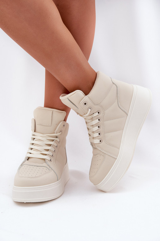 Kõrged sneakers mudeli kingad naistele platvormiga liivakarva Tillive
