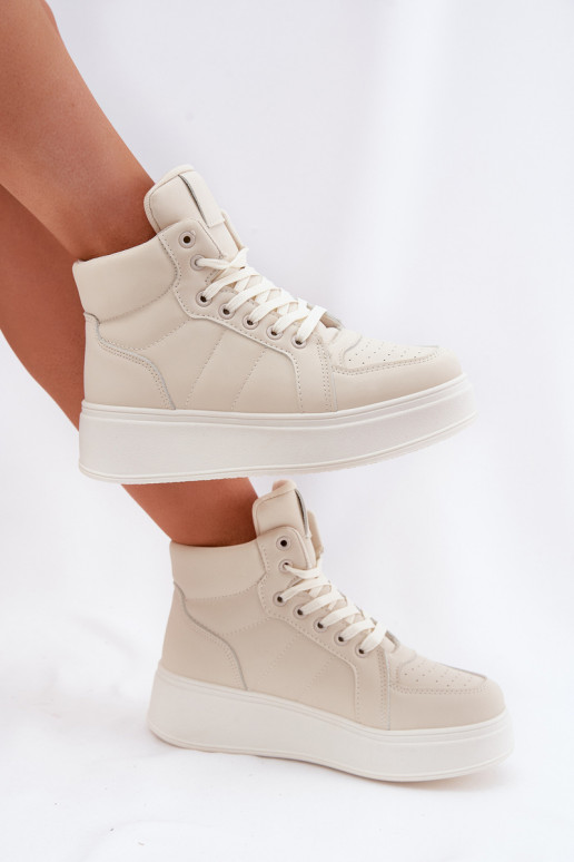 Kõrged sneakers mudeli kingad naistele platvormiga liivakarva Tillive