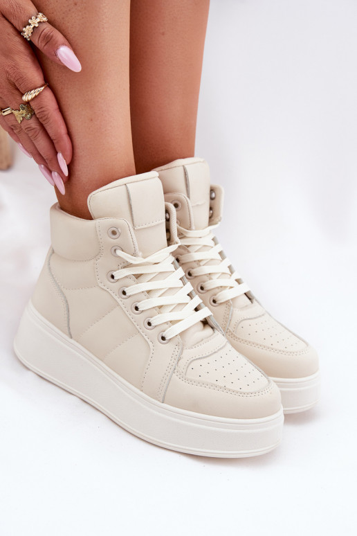 Kõrged sneakers mudeli kingad naistele platvormiga liivakarva Tillive