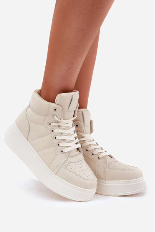 Kõrged sneakers mudeli kingad naistele platvormiga liivakarva Tillive