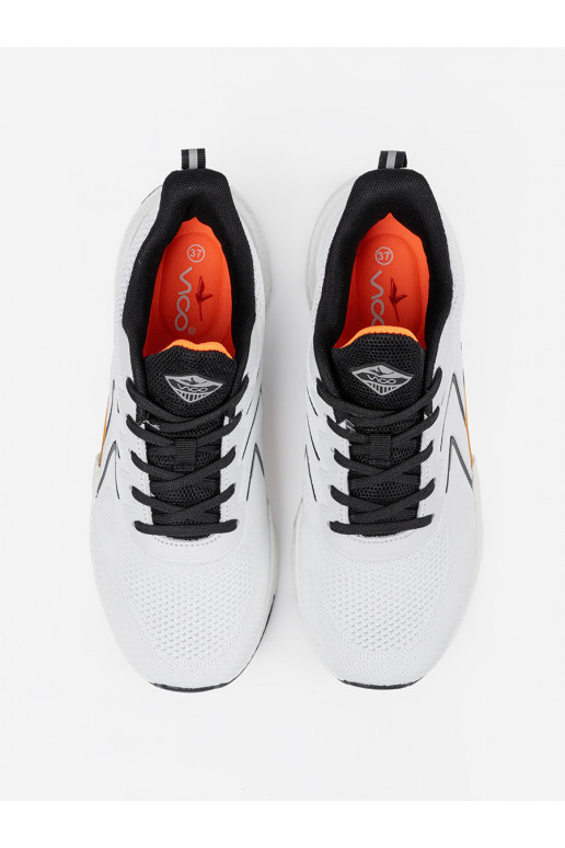 Valget-Mustad naiste kingad z pomarańczowym elementem