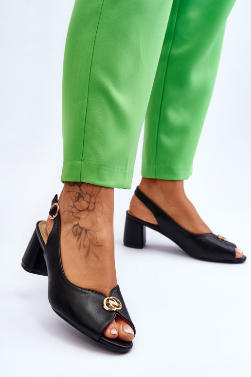    Elegantsed kõrge kontsaga sandaalid Must Hette