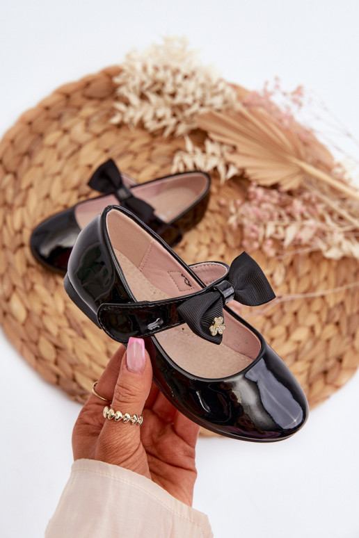 baleriinid  Laste jalanõud Laque lipsukesega krõpsudega kinnitatav Must Kocia baleriinid  Laste jalanõud Laque lipsukesega krõpsudega kinnitatav Must Kocia