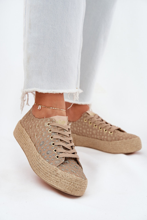 Kudumisega vabaaja jalanõud platvormiga Lee Cooper LCIN-25-08-3646L khaki Kudumisega vabaaja jalanõud platvormiga Lee Cooper LCIN-25-08-3646L khaki