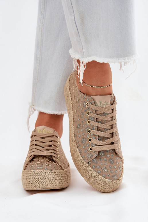 Kudumisega vabaaja jalanõud platvormiga Lee Cooper LCIN-25-08-3646L khaki Kudumisega vabaaja jalanõud platvormiga Lee Cooper LCIN-25-08-3646L khaki