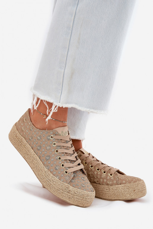 Kudumisega vabaaja jalanõud platvormiga Lee Cooper LCIN-25-08-3646L khaki Kudumisega vabaaja jalanõud platvormiga Lee Cooper LCIN-25-08-3646L khaki