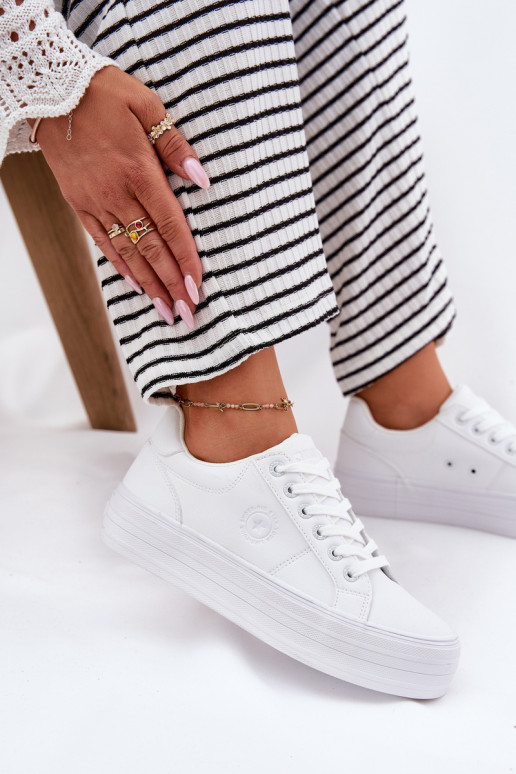 Eko   naiste saapad platvormiga Big Star RR274298 valget värvi