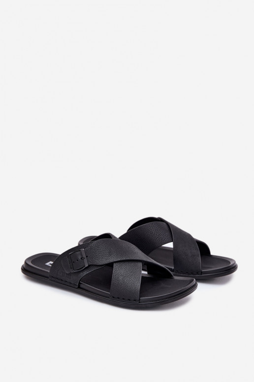 Plätud naturaalsest nahast  neetide ja pandlaga Big Star RR174076 Must