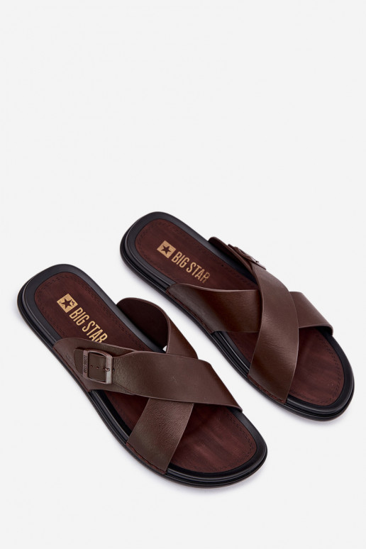 Plätud naturaalsest nahast  neetide ja pandlaga Big Star RR174077 pruunid värvi