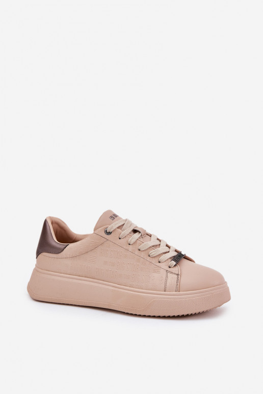 Sneakers tüüpi jalanõud Pealiste omad eko-nahast Big Star RR274259 beeži värvi