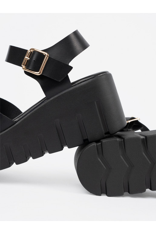sandaalid Mustad kõrge platvormiga