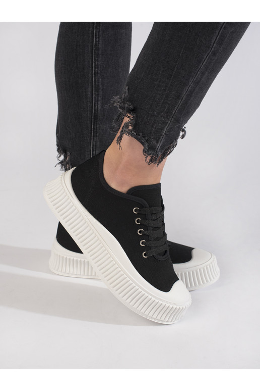 nööritavad  Naiste saapad platvormiga Mustad