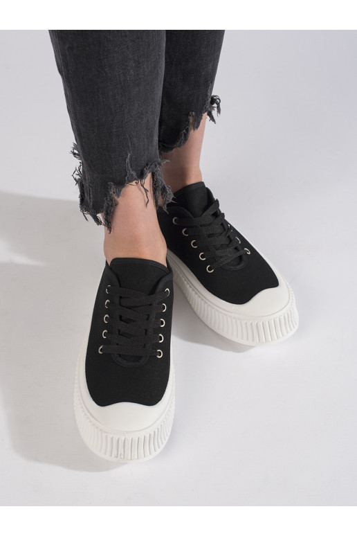 nööritavad  Naiste saapad platvormiga Mustad