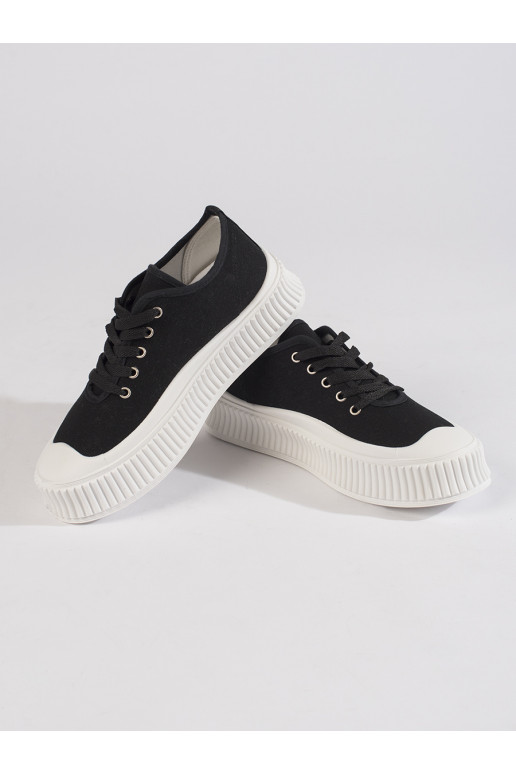 nööritavad  Naiste saapad platvormiga Mustad