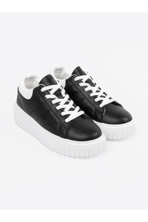  Naiste kingad Mustad z valge värvmi wstawkami