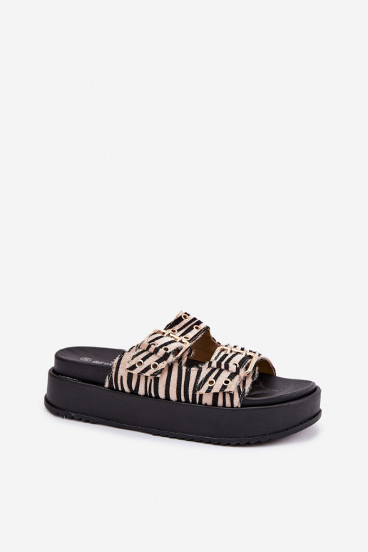 naiste plätud neetide ja pandlaga platvormiga Zebra Nilatha naiste plätud neetide ja pandlaga platvormiga Zebra Nilatha