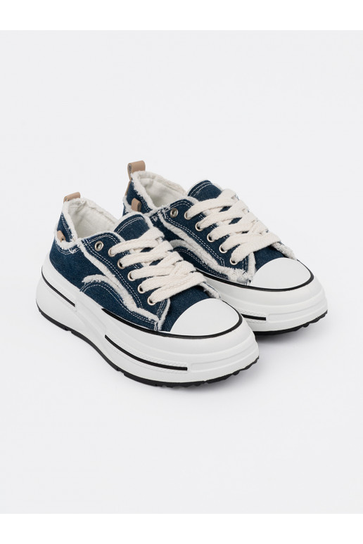 tumesinist värvi  Naiste saapad z valge värvmi wstawkami