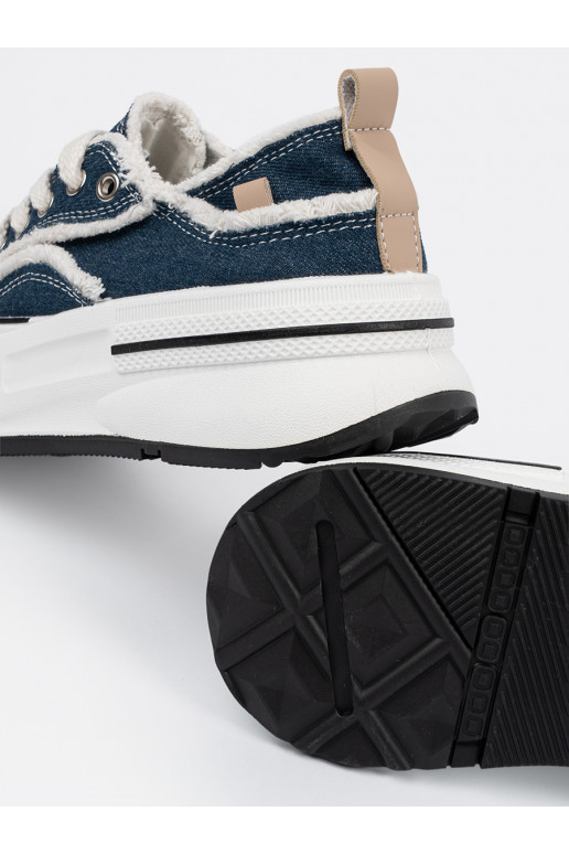 tumesinist värvi  Naiste saapad z valge värvmi wstawkami