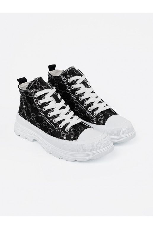 nööritavad Mustad kingad platvormiga