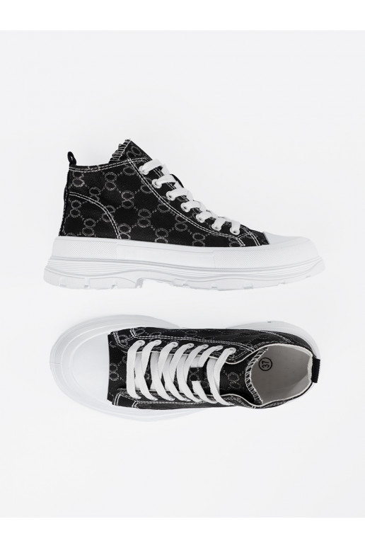 nööritavad Mustad kingad platvormiga