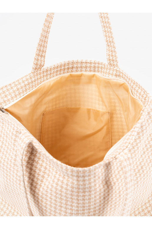 Rahakott plażowa beež-białą kratkę Rahakott plażowa beež-białą kratkę