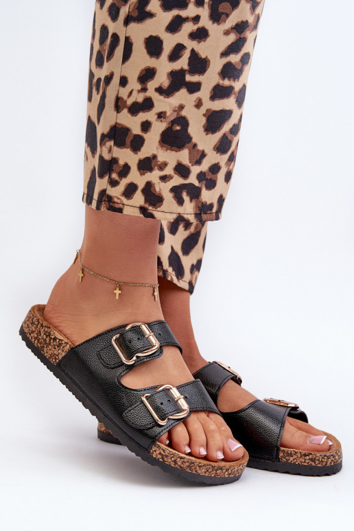 naiste plätud neetide ja pandlaga Must Fronila