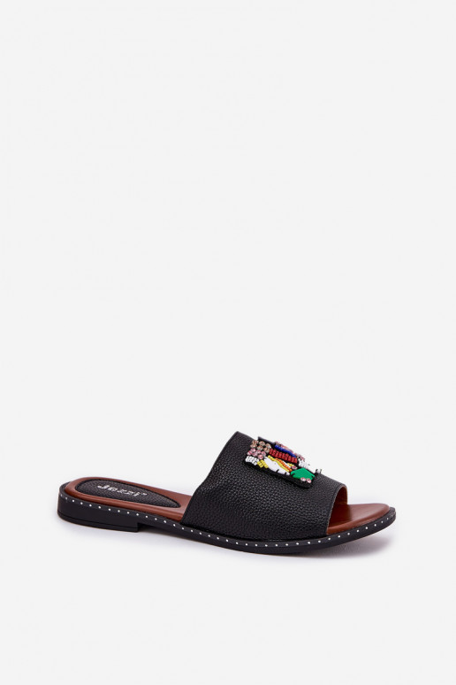 naiste plätud laiade nööridega kaunistustega Must Clelione