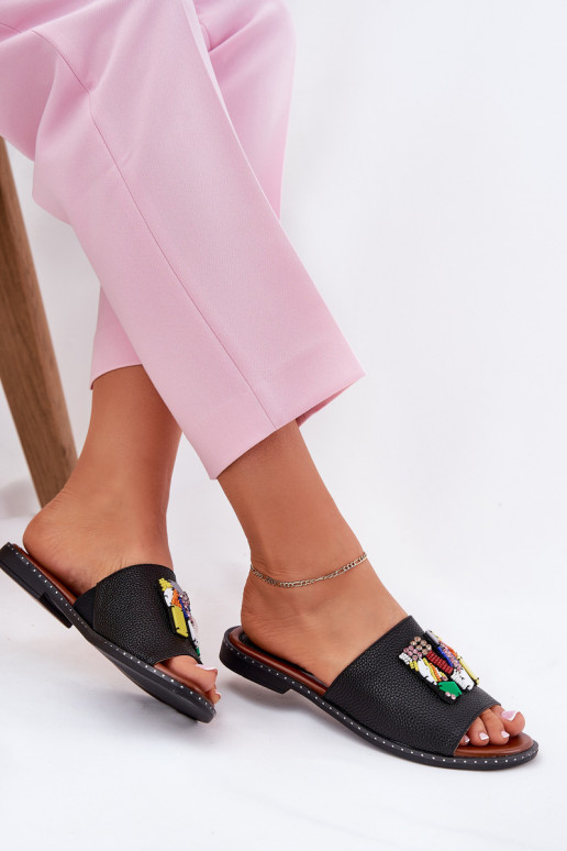 naiste plätud laiade nööridega kaunistustega Must Clelione