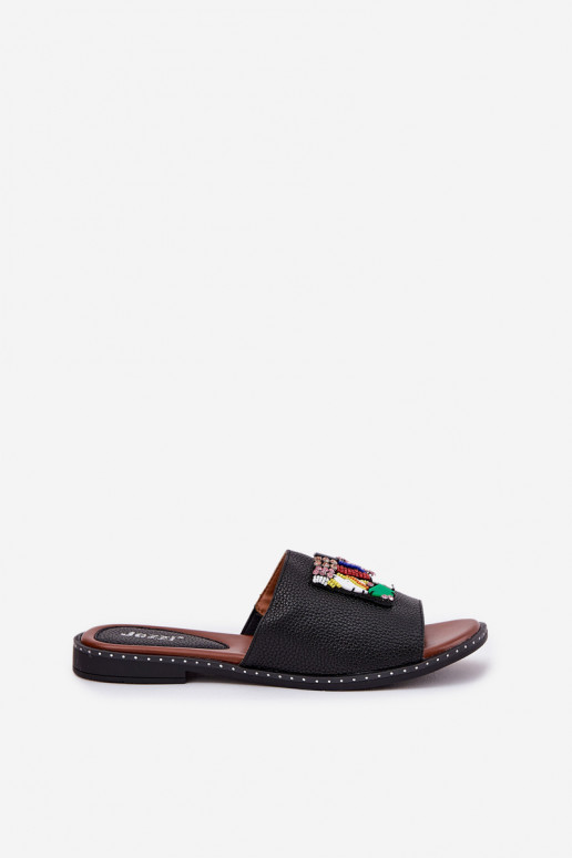 naiste plätud laiade nööridega kaunistustega Must Clelione