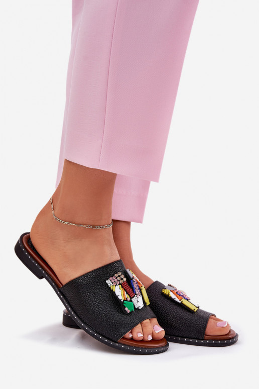 naiste plätud laiade nööridega kaunistustega Must Clelione