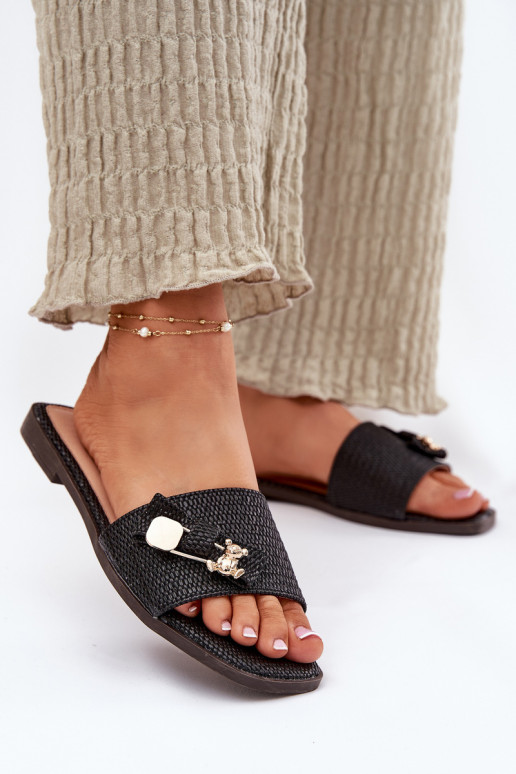 naiste plätud laiade nööridega lipsukesega Must Sallariela