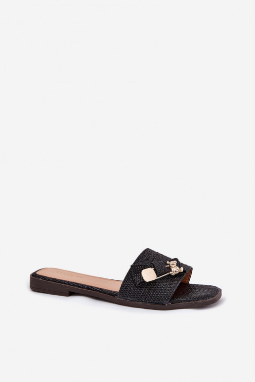 naiste plätud laiade nööridega lipsukesega Must Sallariela