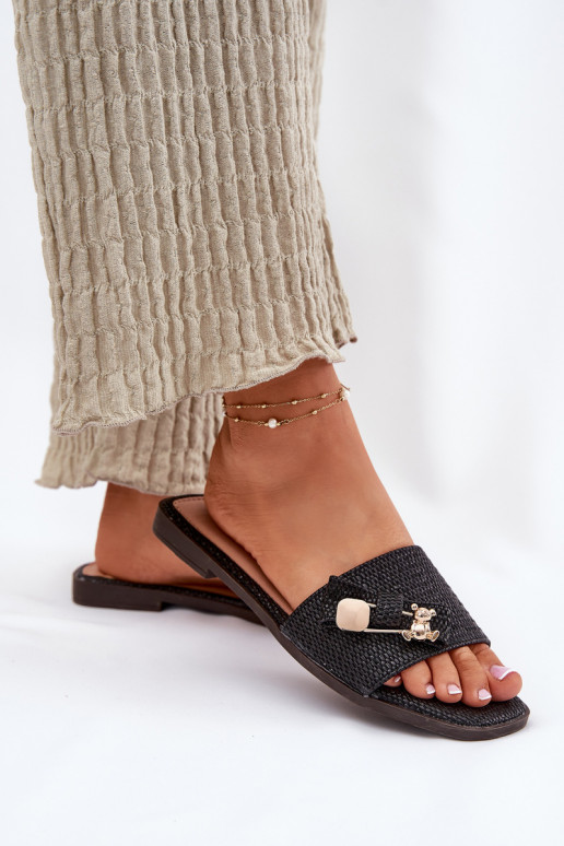 naiste plätud laiade nööridega lipsukesega Must Sallariela