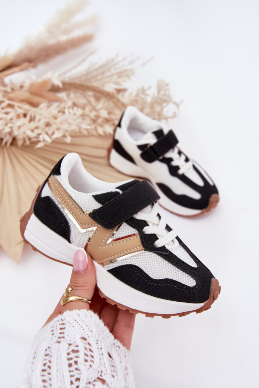 tüüpi jalanõud Laste jalanõud krõpsudega kinnitatav Valget-Must Tezzu  tüüpi jalanõud Laste jalanõud krõpsudega kinnitatav Valget-Must Tezzu