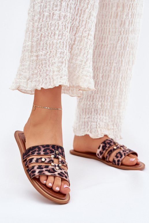 sileda tallaga naiste plätud Ze Kuldset värvim Detalem leopardimustriga Noroti