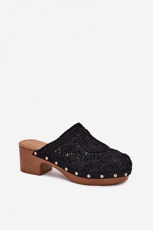 Szydełkowe naiste plätud kõrge jämeda kontsaga Must Senevia Szydełkowe naiste plätud kõrge jämeda kontsaga Must Senevia