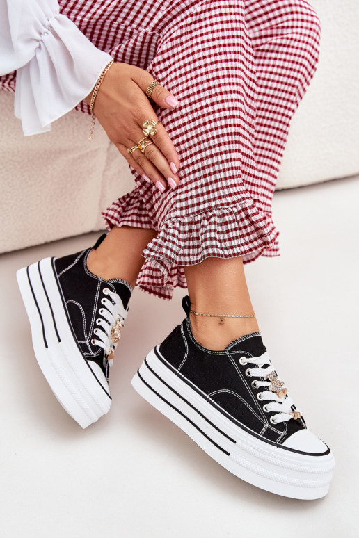 naiste saapad platvormiga Ze Kuldset värvimi Przypinkami Must Fiorina