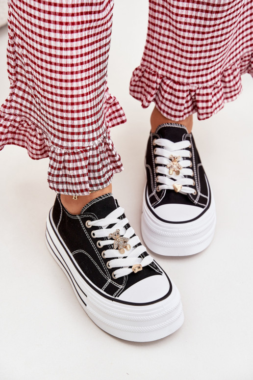 naiste saapad platvormiga Ze Kuldset värvimi Przypinkami Must Fiorina