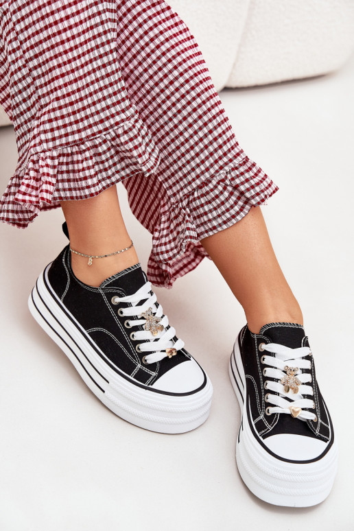 naiste saapad platvormiga Ze Kuldset värvimi Przypinkami Must Fiorina