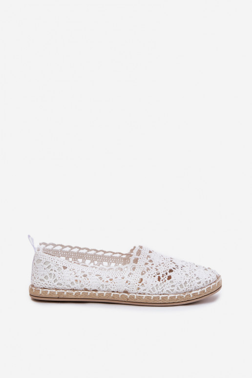 pitsilised espadrillid  valget värvi Adelira pitsilised espadrillid  valget värvi Adelira