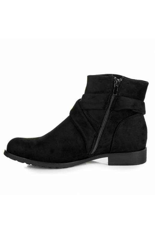 Kunstlikust sametist mustad saapad IDEAL SHOES ES8508B