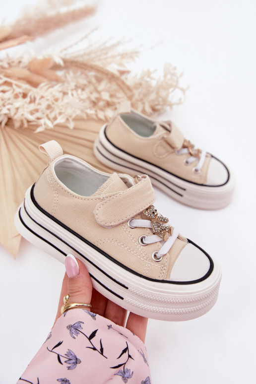 Laste vabaaja jalanõud Ze Złotą Przypinką  beeži värvi Solena