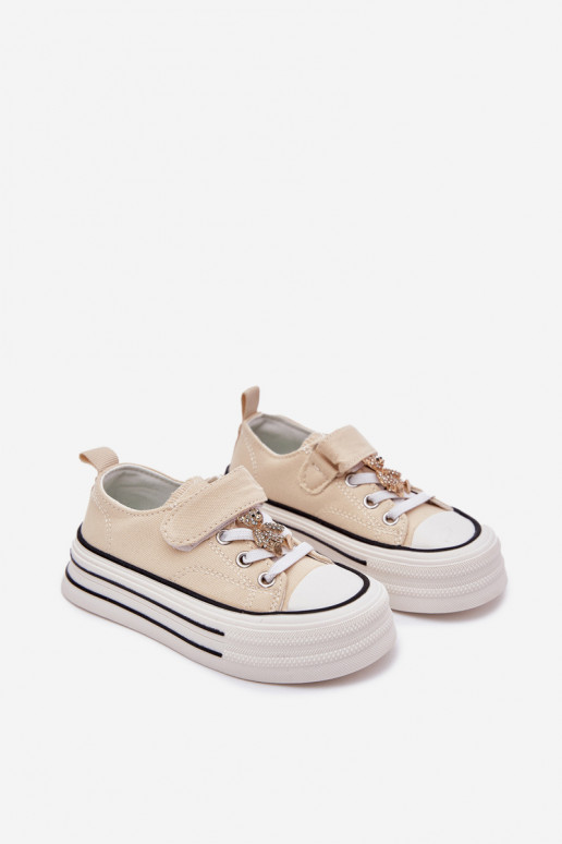 Laste vabaaja jalanõud Ze Złotą Przypinką  beeži värvi Solena