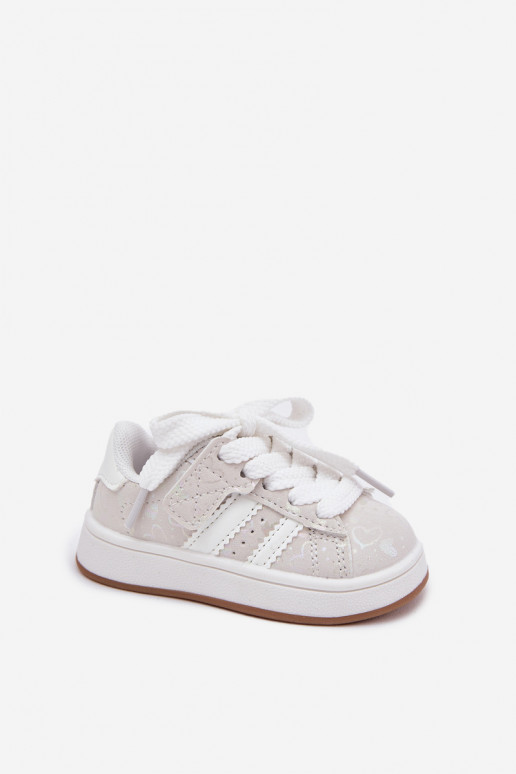 spordijalatsid  tüüpi jalanõud Laste jalanõud südametega valget värvi Mirelle