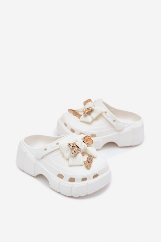 Sussid Laste jalanõud Laste Kerged rannaplätud lipsukesega I Ozdobami valget värvi Selvana Sussid Laste jalanõud Laste Kerged rannaplätud lipsukesega I Ozdobami valget värvi Selvana